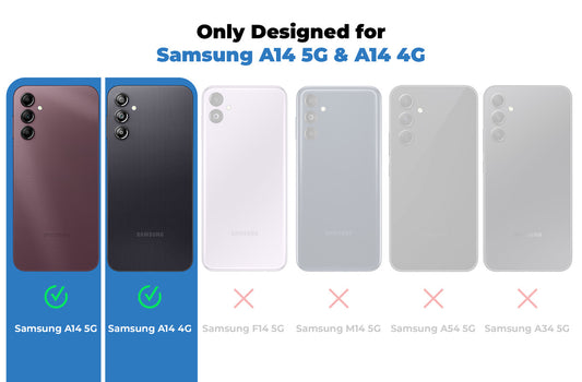 Two-Tone Back Cover with Pyramid Texture & Vegan Leather Finish for Samsung A14 5G - Where Style Meets Function