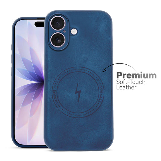Refined PU Leather Case for Apple iPhone 17 , with Support for MagSafe & Wireless Accessories
