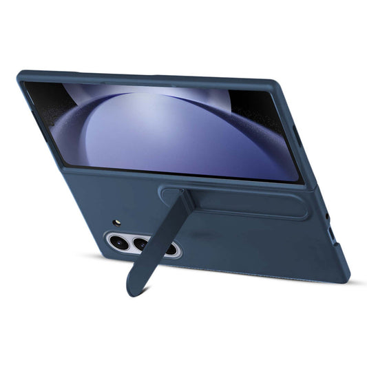 Solid Matte Finish Cover for Samsung Z Fold 5 with Integrated Stand for Hands Free Use