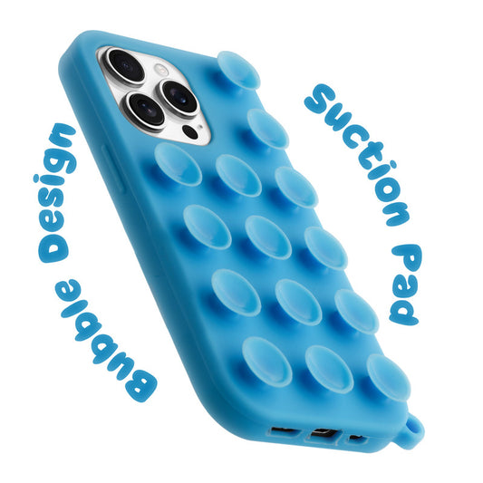 Glossy Colorful Liquid Silicone Comfort Grip Suction Case for Apple iPhone 14 Pro with Soft Touch Matte Finish & Built in Suction Pads