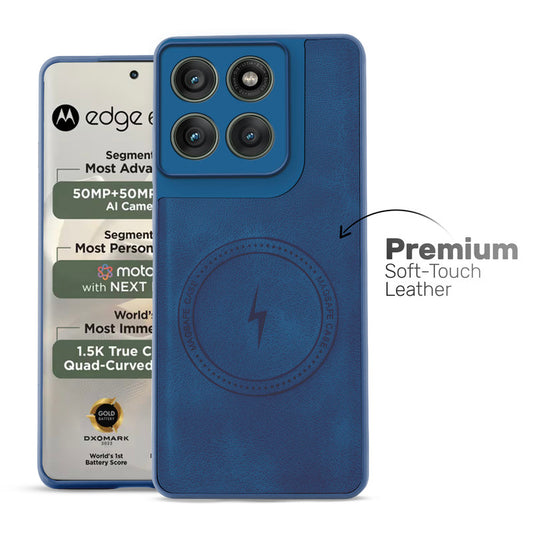 Refined PU Leather Case for Motorola Moto Edge 60 Pro 5G , with Support for MagSafe & Wireless Accessories