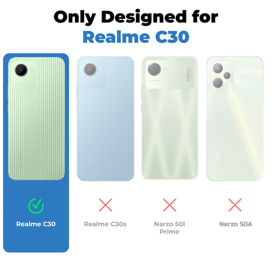 Premium Acrylic Transparent Back Cover for Realme C30 - Blue