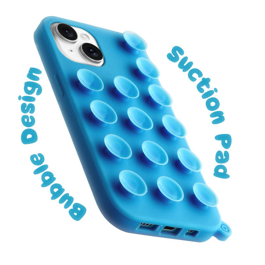 Glossy Colorful Liquid Silicone Comfort Grip Suction Case for Apple iPhone 14 Plus with Soft Touch Matte Finish & Built in Suction Pads