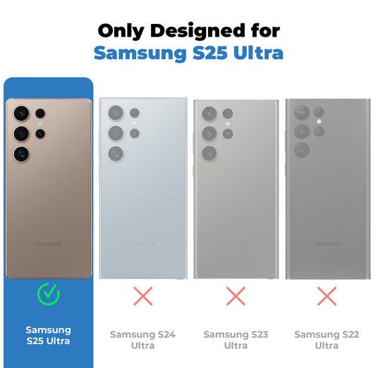 Sophisticated Leather Cover for Samsung S25 Ultra 5G with Shiny Silver Edges, Stitched Back Design & Hard Shell Protection