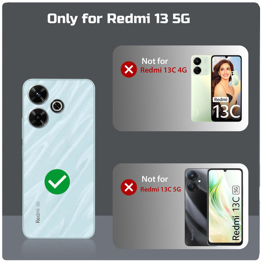 Crystal Clear Premium Case with Shiny Colorful Edges and Precise Cutouts for Redmi 13 5G