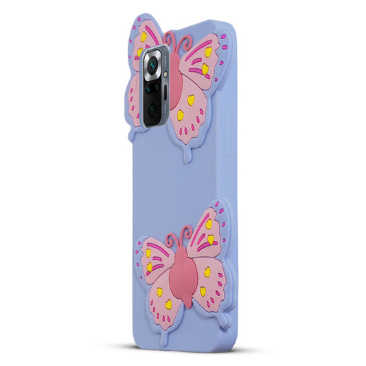 3D Vibrant Butterfly Silicone Phone Case For Redmi Note 10 Pro