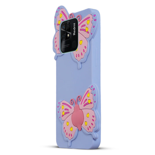 3D Vibrant Butterfly Silicone Phone Case For Redmi 10C