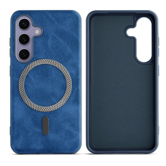 Rugged Vintage Look Back Case For Samsung S25 5G With Magnetic Charging Compatible with MagSafe