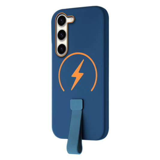 Compact and Stylish Silicon Finish Hard Cover For Samsung S23 5G with Integrated Grip Strap & MagSafe Charging Support