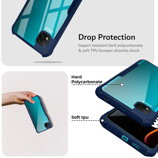 Premium Acrylic Transparent Back Cover for Poco C3