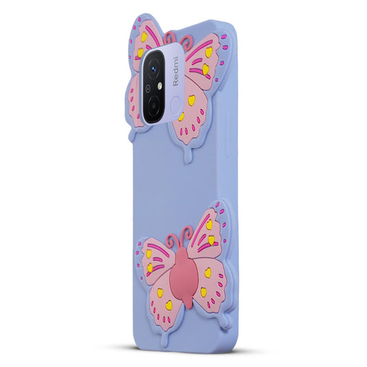 3D Vibrant Butterfly Silicone Phone Case For Redmi 12C