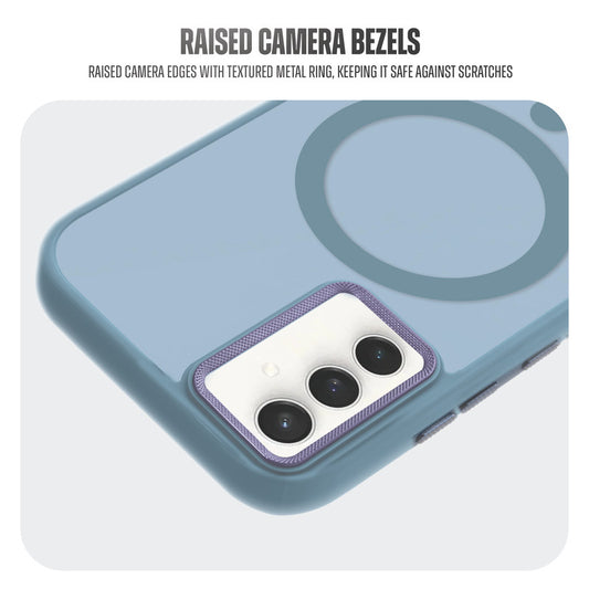 Textured Metal Ring Camera With Magsafe Compatible Smoky Back Case For Samsung S23 FE 5G