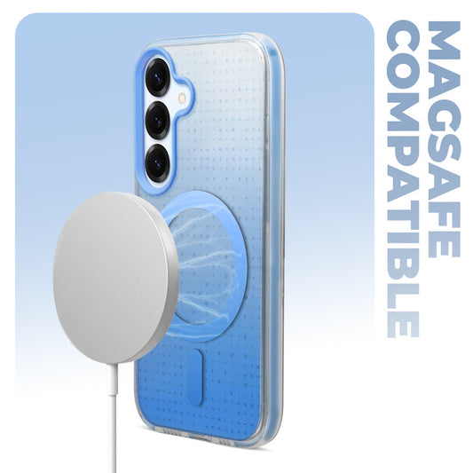 Stunning Dual Shade Starry MagSafe Hard Back Case for Samsung S25 5G with Colourful Raised Camera Edges
