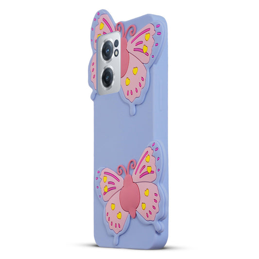 3D Vibrant Butterfly Silicone Phone Case For OnePlus Nord CE 2 5G