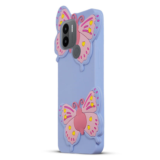 3D Vibrant Butterfly Silicone Phone Case For Redmi A1 Plus