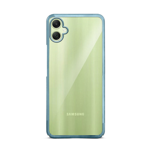 Crystal Clear Transparent Premium Shiny colorful Edges Hard Back Case For Samsung A06 5G