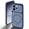Blue back cover for Oppo Reno 15 Pro Mini 5G with camera cut protection and ring design on back side.