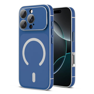 Matte Shine Silver Line Wireless Charging Support Back Cover Case For  Apple iPhone 16 Pro