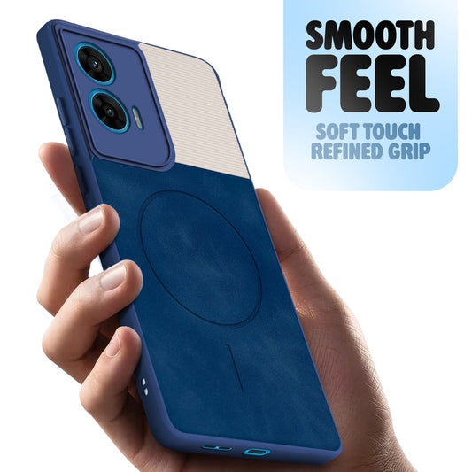 Hybrid PU Leather Matte Cover for Motorola Moto Edge 50 Fusion 5G