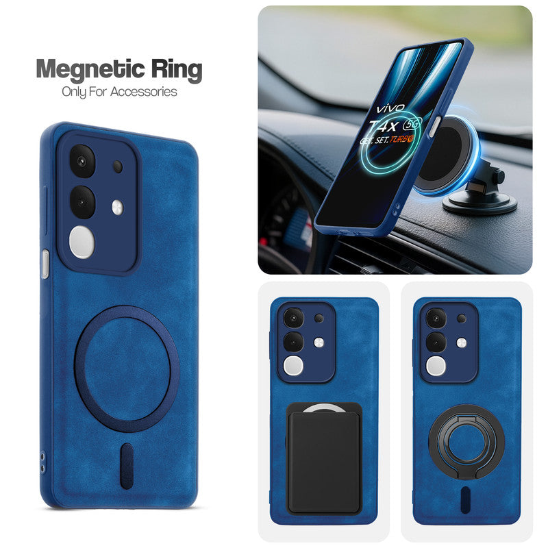 Cushion Grip Leather Case for Vivo T4x 5G