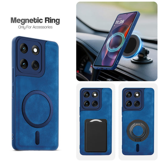 Cushion Grip Leather Case for Motorola Moto Edge 60 Pro 5G