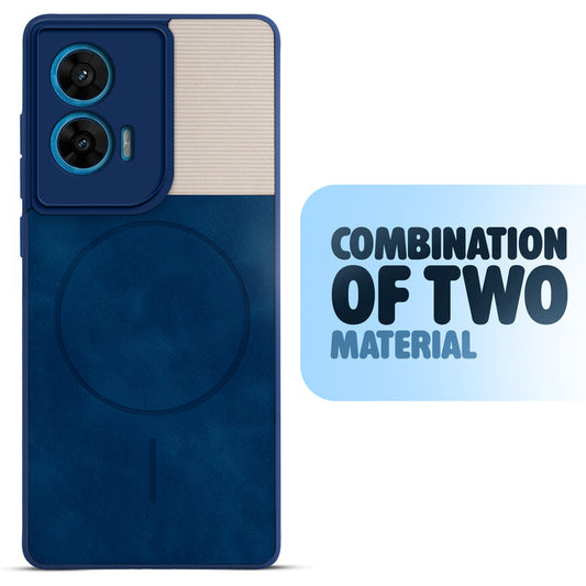 Hybrid PU Leather Matte Cover for Motorola Moto Edge 50 Fusion 5G