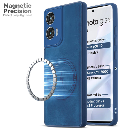 Refined PU Leather Case for Motorola Moto G96 5G