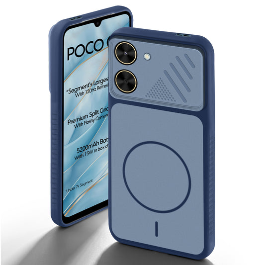 Dual Tone Silicone Grip Back Cover with Camera Protection for Poco C71