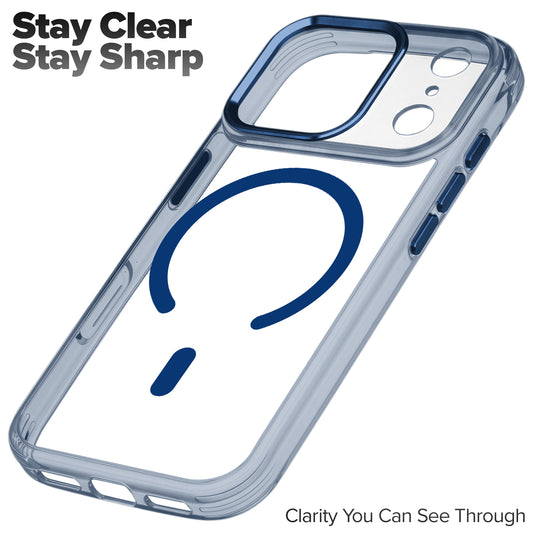 Premium Magnetic Transparent Case for Apple iPhone 17 Pro with Soft TPU Edges, Camera Bumper & Metal Finish Buttons