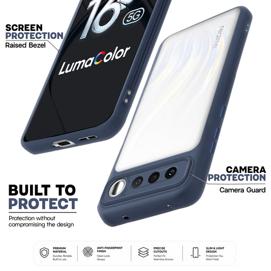 Premium Frosted Back Cover with Textured Camera Design & Metal-Look Buttons for Realme 16 5G