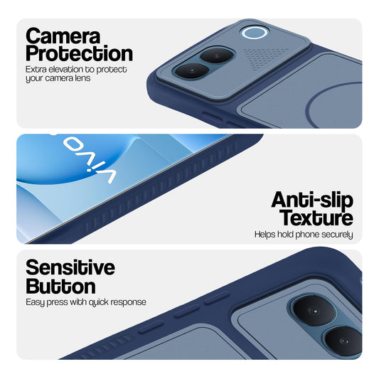 Dual Tone Silicone Grip Back Cover with Camera Protection for Vivo S2 5G
