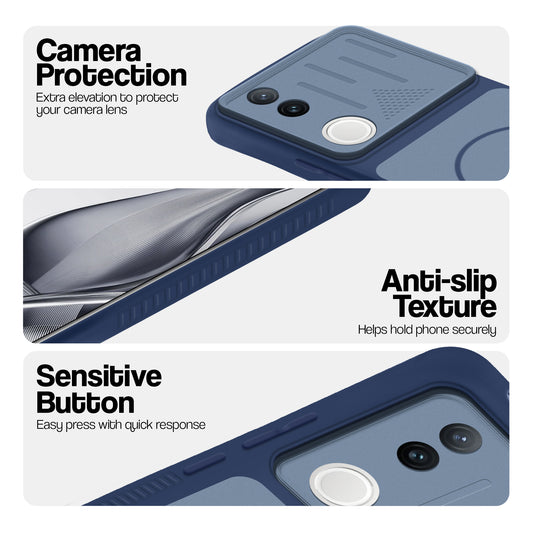 Dual Tone Silicone Grip Back Cover with Camera Protection for Vivo V50e 5G