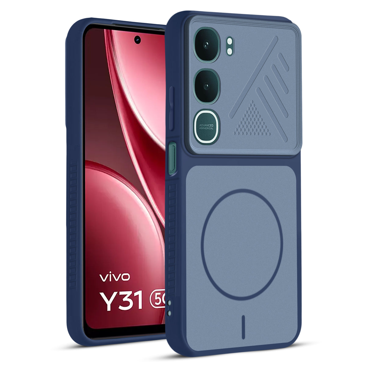 Dual Tone Silicone Grip Back Cover with Camera Protection for Vivo Y31 5G