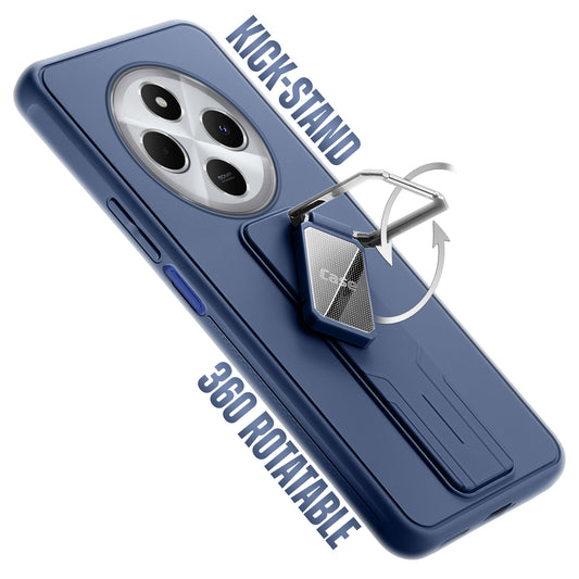 Premium Silicone Case with Metal Kickstand and Camera Protection Back Cover For Redmi 14C 5G