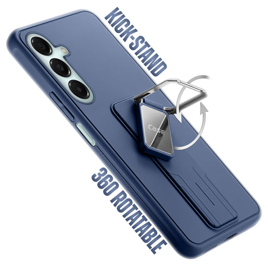 Premium Silicone Case with Metal Kickstand and Camera Protection Back Cover For Samsung M34 5G