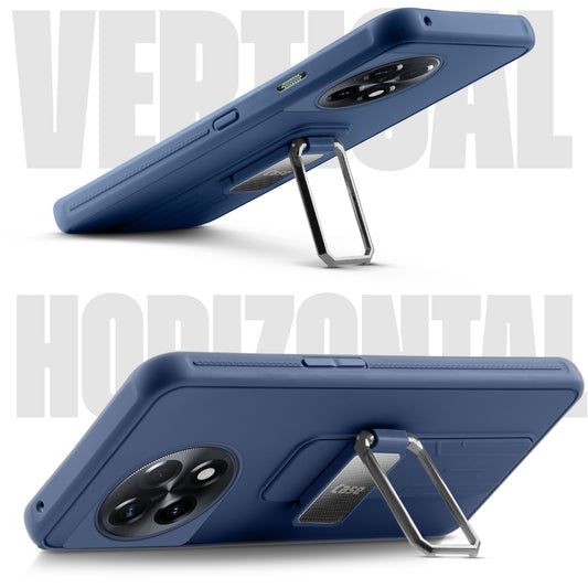 Premium Silicone Case with Metal Kickstand and Camera Protection Back Cover For OnePlus 11R 5G