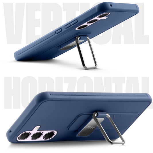 Premium Silicone Case with Metal Kickstand and Camera Protection Back Cover For Samsung A55 5G