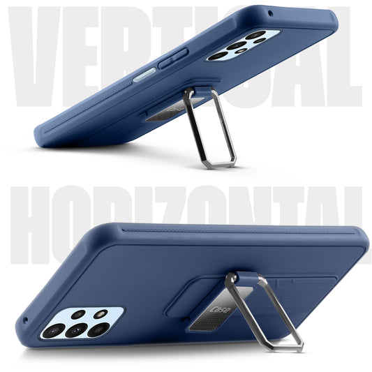Premium Silicone Case with Metal Kickstand and Camera Protection Back Cover For Samsung A23 4G