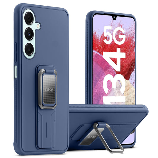 Premium Silicone Case with Metal Kickstand and Camera Protection Back Cover For Samsung M34 5G