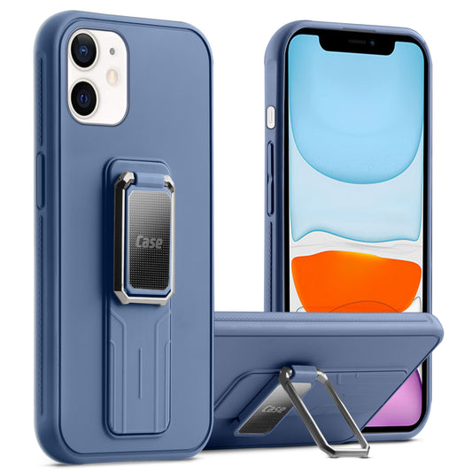 Premium Silicone Case with Metal Kickstand and Camera Protection Back Cover For Apple iPhone 11