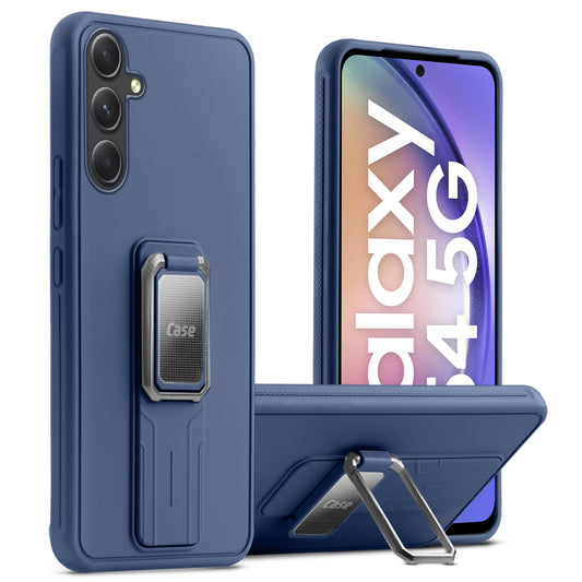 Premium Silicone Case with Metal Kickstand and Camera Protection Back Cover For Samsung A54 5G