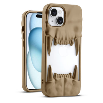 3D Tiger Fang Back Case for Apple iPhone 15, A Wild and Fearless Vibe