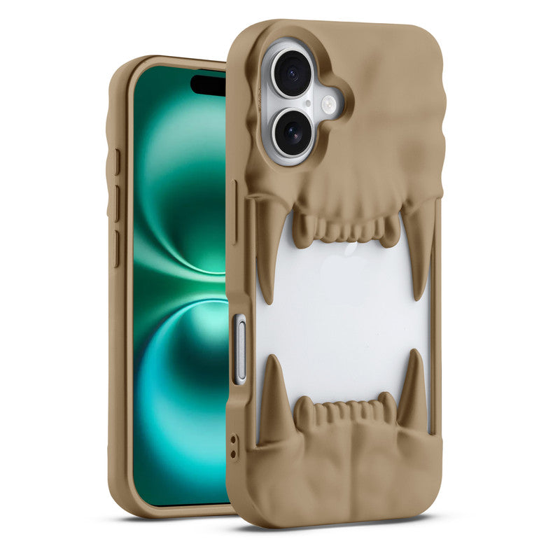 3D Tiger Fang Back Case for Apple iPhone 16 Plus, A Wild and Fearless Vibe