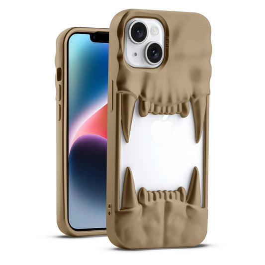 3D Tiger Fang Back Case for Apple iPhone 14, A Wild and Fearless Vibe