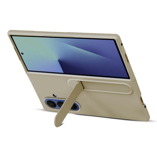 Solid Matte Finish Cover for Samsung Z Fold 7 with Integrated Stand for Hands Free Use
