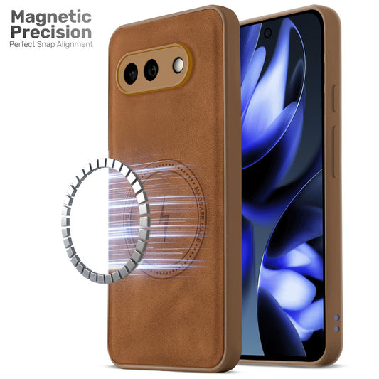 Refined PU Leather Case for Google Pixel 9A 5G , with Support for MagSafe & Wireless Accessories