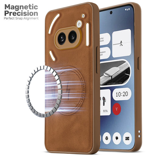 Refined PU Leather Case for Nothing Phone 2A , with Support for MagSafe & Wireless Accessories
