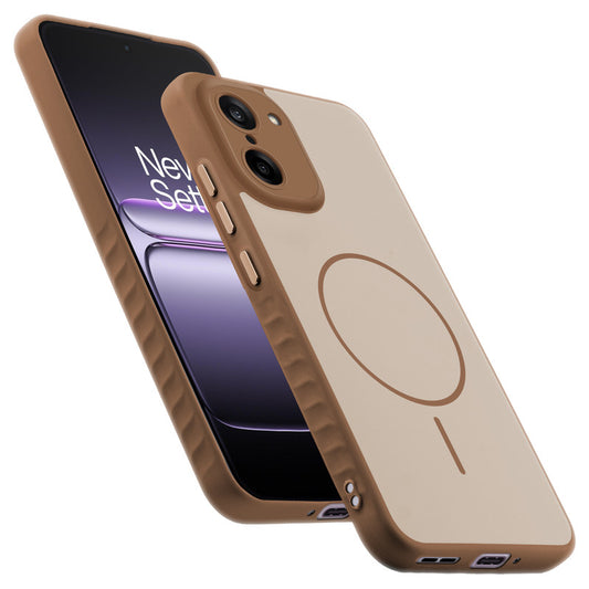 Matte Silicone Dual Color Back Cover with Metal Buttons & Ring Design for OnePlus Nord CE 5 5G