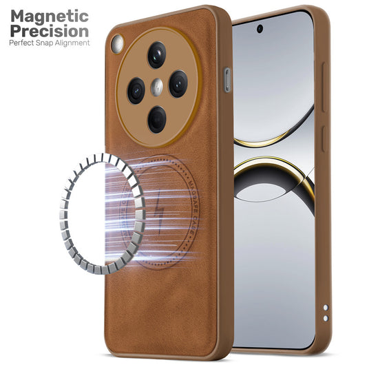 Refined PU Leather Case for Oppo Find X8 5G , with Support for MagSafe & Wireless Accessories