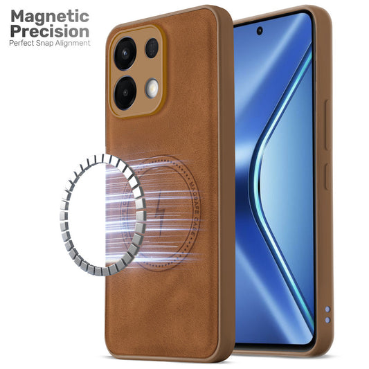 Refined PU Leather Case for Oppo K13 5G , with Support for MagSafe & Wireless Accessories
